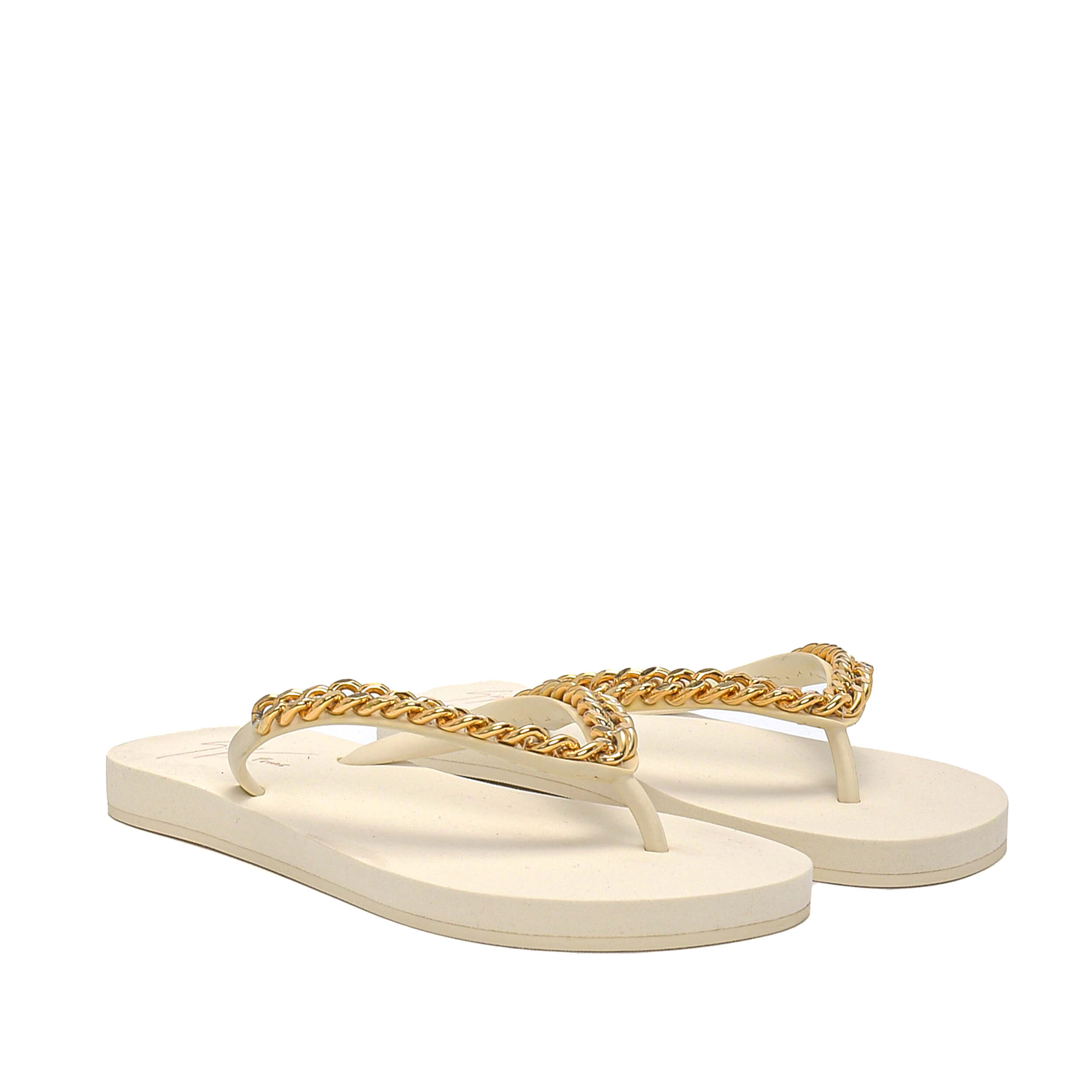 Gıuseppe Zanotti - White Chain Detail Slipper